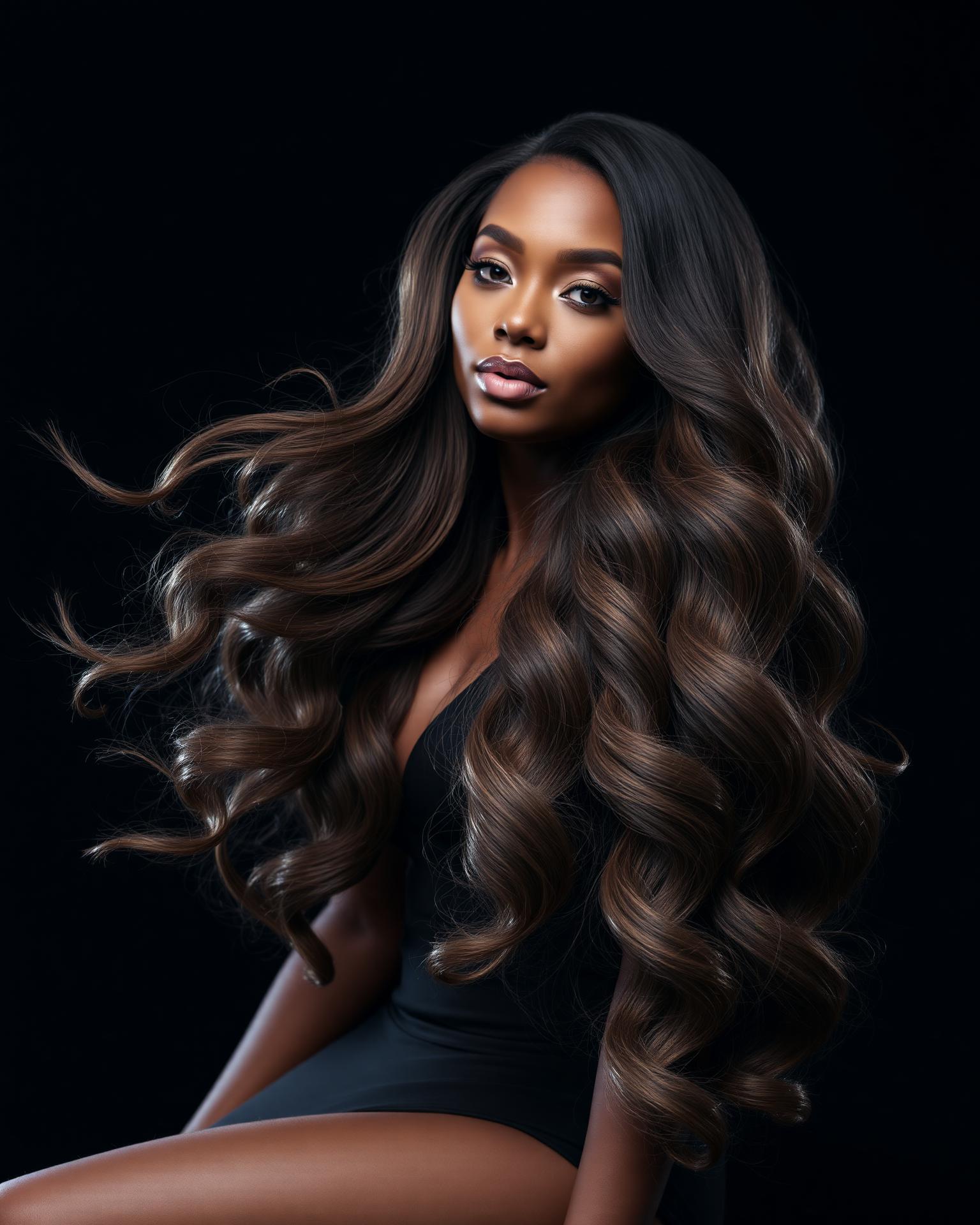 Model wearing luxury Hair is Life wig